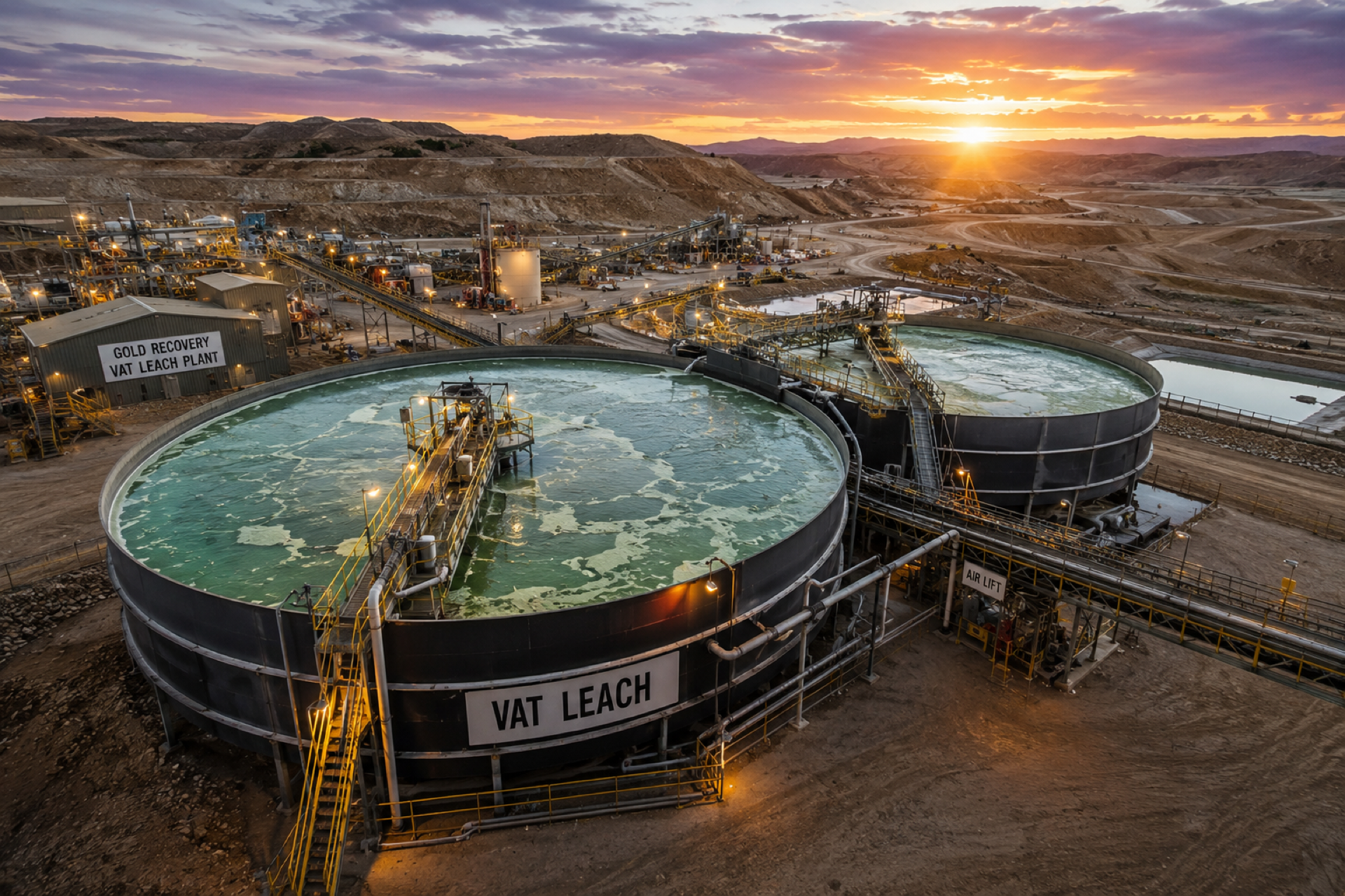 Vat leach processing